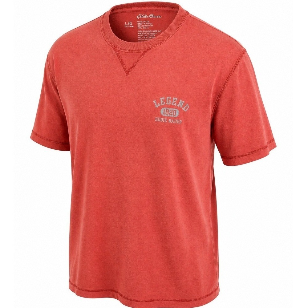 Eddie Bauer T-Shirt Mens XL/XG Legend 1920 Graphic Red Solid Regular Fit Modern